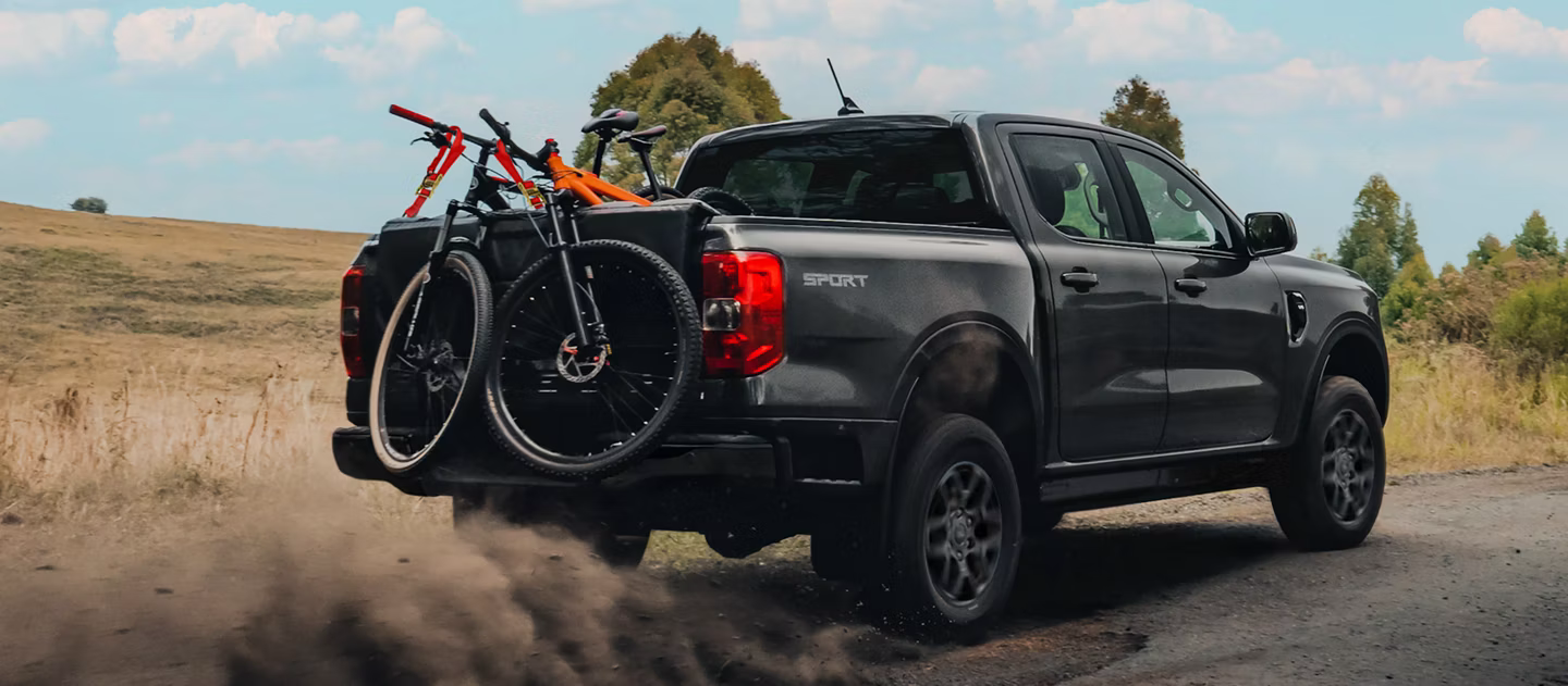 2026 Ford Ranger -- Rear 3/4 with Bikes