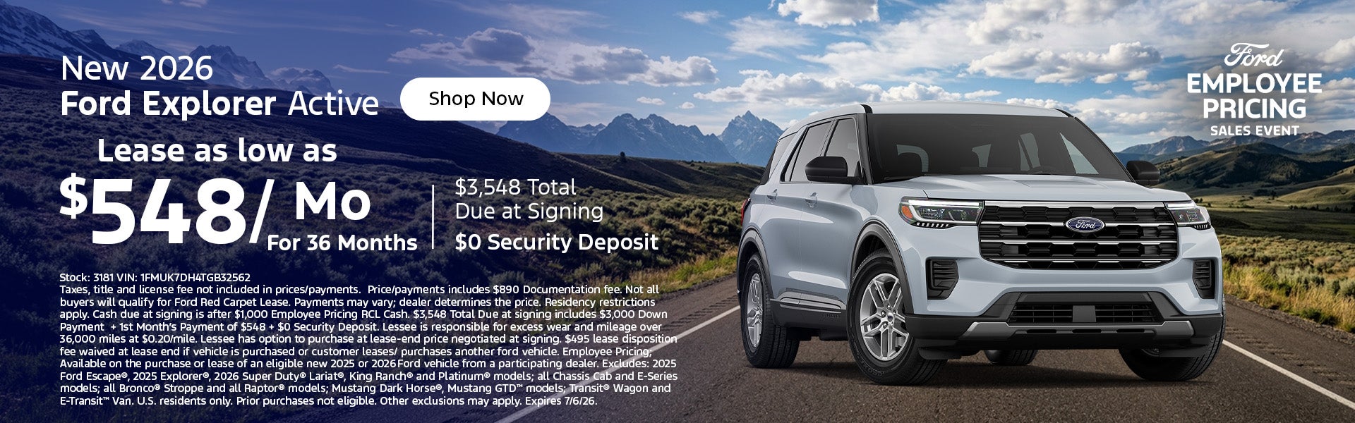 New 2026 Ford Explorer Active